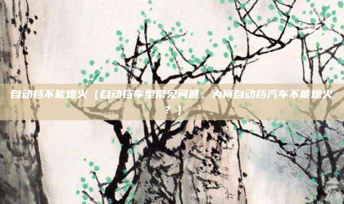 自动挡不能熄火（自动挡车型常见问题，为何自动挡汽车不能熄火？）