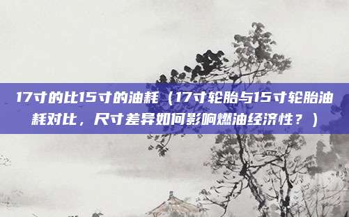 17寸的比15寸的油耗（17寸轮胎与15寸轮胎油耗对比，尺寸差异如何影响燃油经济性？）