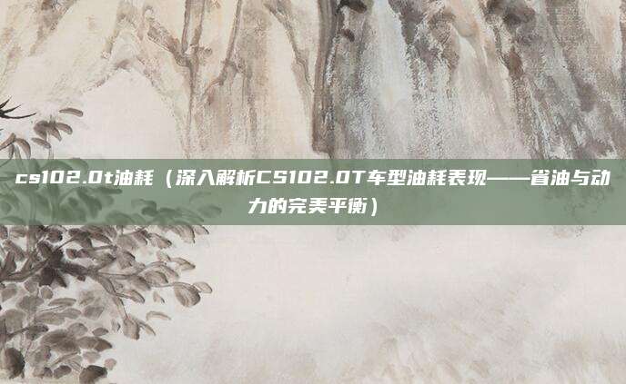cs102.0t油耗（深入解析CS102.0T车型油耗表现——省油与动力的完美平衡）