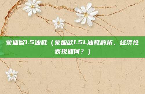蒙迪欧1.5油耗（蒙迪欧1.5L油耗解析，经济性表现如何？）