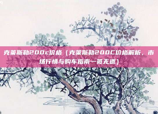 克莱斯勒200c价格（克莱斯勒200C价格解析，市场行情与购车指南一览无遗）