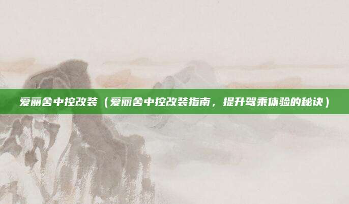 爱丽舍中控改装（爱丽舍中控改装指南，提升驾乘体验的秘诀）