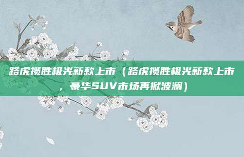 路虎揽胜极光新款上市（路虎揽胜极光新款上市，豪华SUV市场再掀波澜）