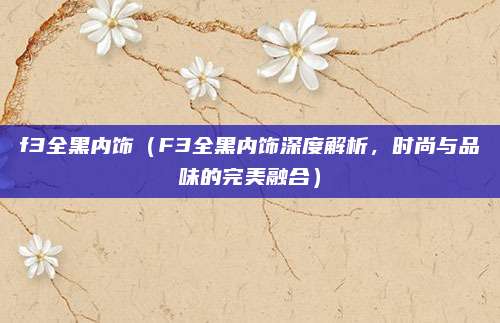 f3全黑内饰（F3全黑内饰深度解析，时尚与品味的完美融合）