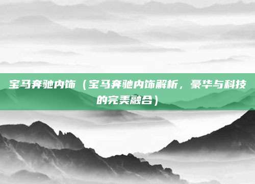 宝马奔驰内饰（宝马奔驰内饰解析，豪华与科技的完美融合）