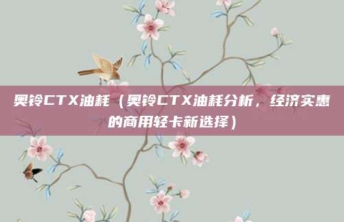 奥铃CTX油耗（奥铃CTX油耗分析，经济实惠的商用轻卡新选择）