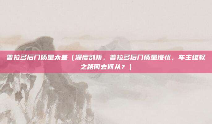 普拉多后门质量太差（深度剖析，普拉多后门质量堪忧，车主维权之路何去何从？）