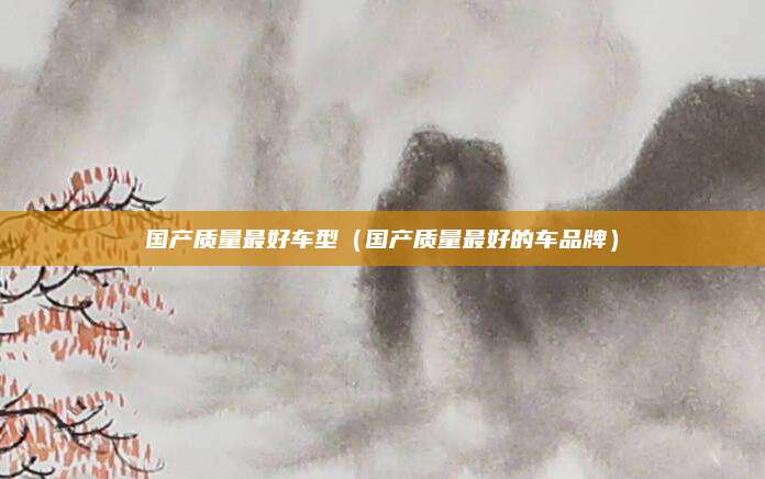 国产质量最好车型(国产质量最好的车品牌)