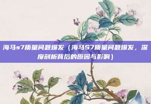 海马s7质量问题爆发(海马S7质量问题爆发,深度剖析背后的原因与影响)