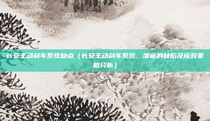 长安主动刹车系统缺点(长安主动刹车系统,潜藏的缺陷及应对策略分析)