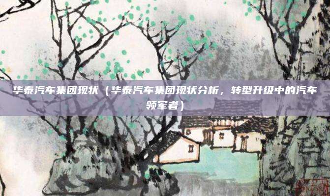 华泰汽车集团现状（华泰汽车集团现状分析，转型升级中的汽车领军者）