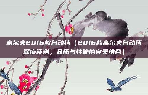 高尔夫2016款自动挡(2016款高尔夫自动挡深度评测,品质与性能的完美结合)