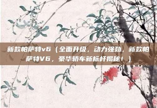 新款帕萨特v6(全面升级,动力强劲,新款帕萨特V6,豪华轿车新标杆揭秘!)