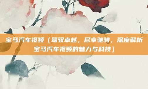 宝马汽车视频(驾驭卓越,尽享驰骋,深度解析宝马汽车视频的魅力与科技)