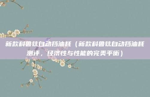新款科鲁兹自动挡油耗（新款科鲁兹自动挡油耗测评，经济性与性能的完美平衡）