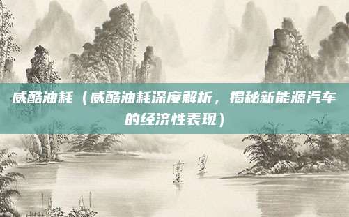 威酷油耗（威酷油耗深度解析，揭秘新能源汽车的经济性表现）