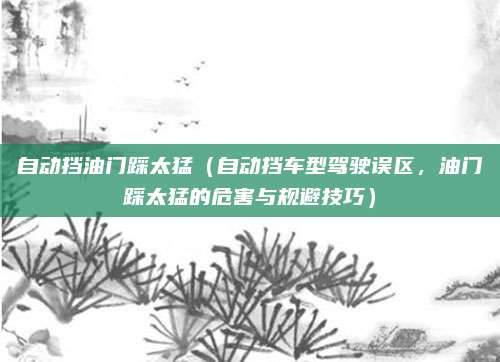 自动挡油门踩太猛(自动挡车型驾驶误区,油门踩太猛的危害与规避技巧)