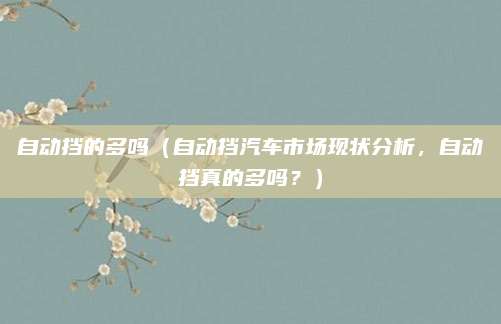 自动挡的多吗(自动挡汽车市场现状分析,自动挡真的多吗?)