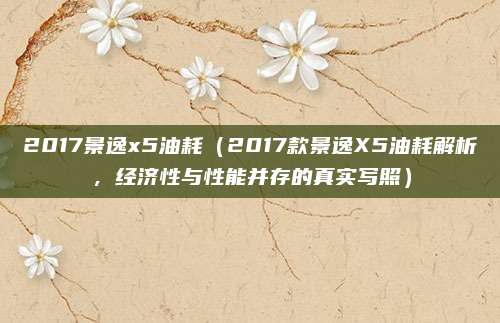 2017景逸x5油耗(2017款景逸X5油耗解析,经济性与性能并存的真实写照)