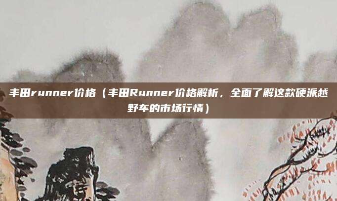 丰田runner价格(丰田Runner价格解析,全面了解这款硬派越野车的市场行情)