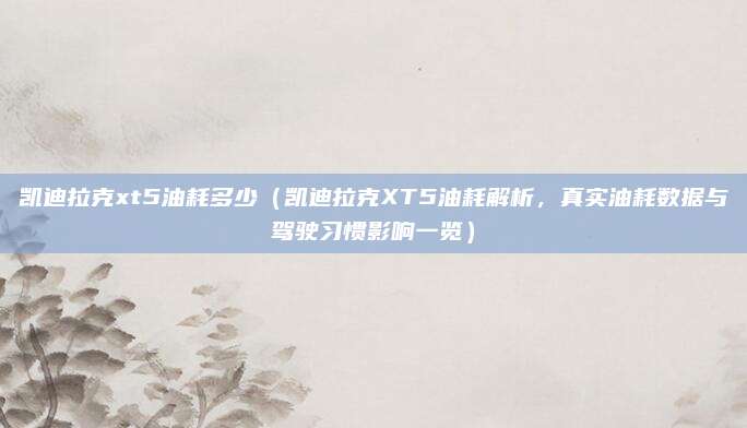 凯迪拉克xt5油耗多少（凯迪拉克XT5油耗解析，真实油耗数据与驾驶习惯影响一览）