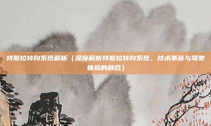 特斯拉转向系统解析(深度解析特斯拉转向系统,技术革新与驾驶体验的融合)