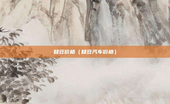 知豆价格(知豆汽车价格)