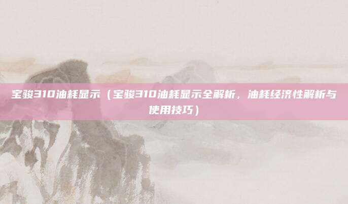 宝骏310油耗显示（宝骏310油耗显示全解析，油耗经济性解析与使用技巧）