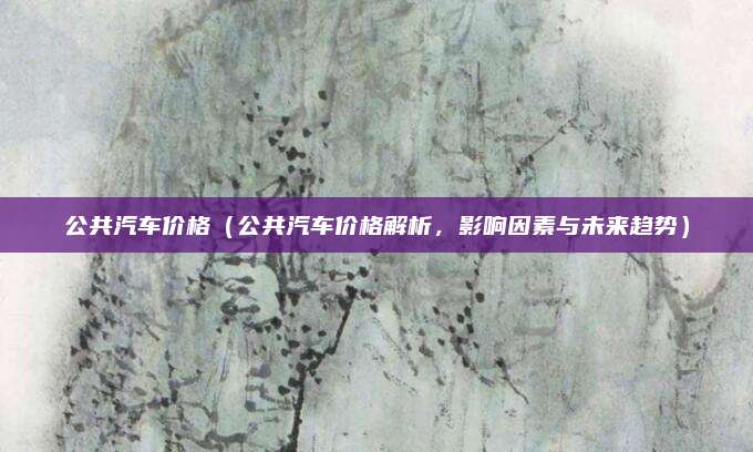 公共汽车价格(公共汽车价格解析,影响因素与未来趋势)