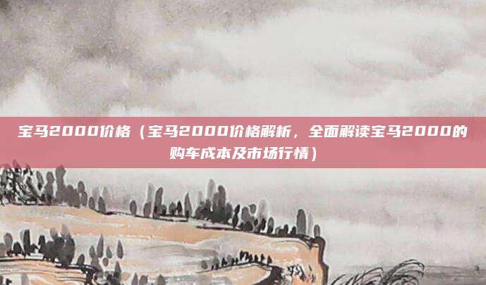 宝马2000价格(宝马2000价格解析,全面解读宝马2000的购车成本及市场行情)