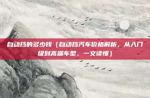 自动挡的多少钱(自动挡汽车价格解析,从入门级到高端车型,一文读懂)