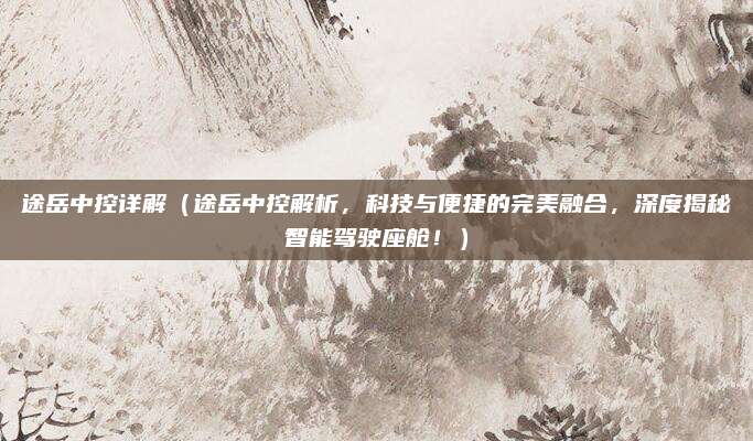 途岳中控详解(途岳中控解析,科技与便捷的完美融合,深度揭秘智能驾驶座舱!)