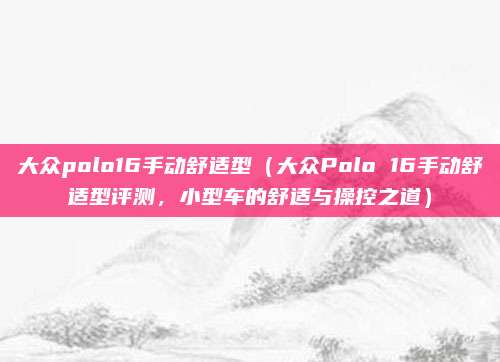 大众polo16手动舒适型(大众Polo 16手动舒适型评测,小型车的舒适与操控之道)