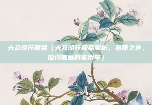 大众朗行质量(大众朗行质量解析,品质之选,值得信赖的家用车)