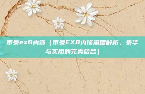 帝豪ex8内饰(帝豪EX8内饰深度解析,豪华与实用的完美结合)
