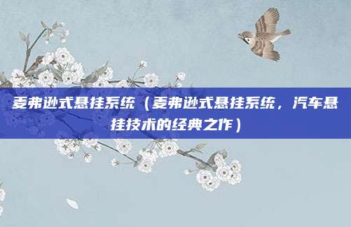 麦弗逊式悬挂系统（麦弗逊式悬挂系统，汽车悬挂技术的经典之作）
