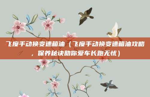 飞度手动换变速箱油(飞度手动换变速箱油攻略,保养秘诀助你爱车长跑无忧)