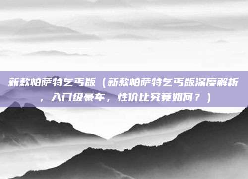 新款帕萨特乞丐版(新款帕萨特乞丐版深度解析,入门级豪车,性价比究竟如何?)
