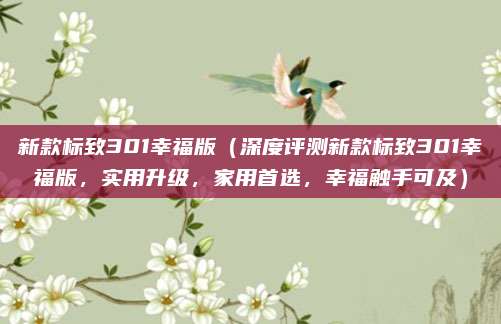 新款标致301幸福版(深度评测新款标致301幸福版,实用升级,家用首选,幸福触手可及)