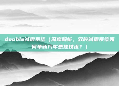double减震系统(深度解析,双腔减震系统如何革新汽车悬挂技术?)