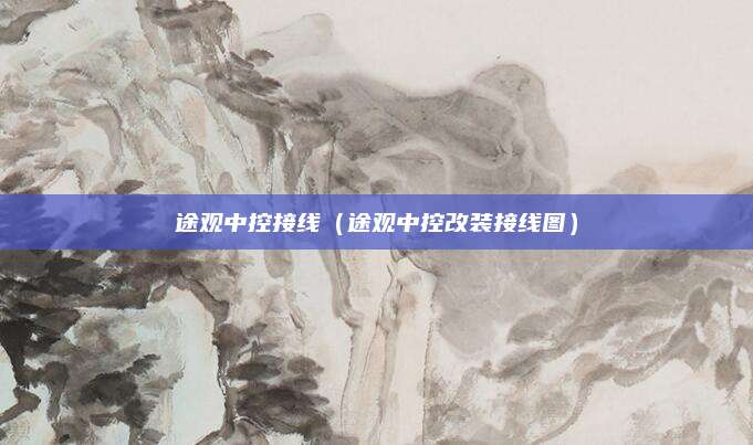 途观中控接线(途观中控改装接线图)