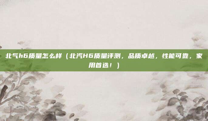 北气h6质量怎么样(北汽H6质量评测,品质卓越,性能可靠,家用首选!)