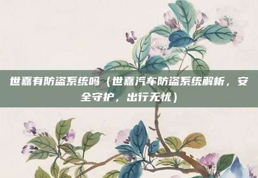 世嘉有防盗系统吗(世嘉汽车防盗系统解析,安全守护,出行无忧)