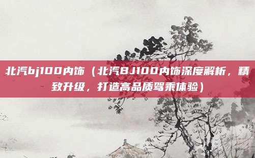 北汽bj100内饰(北汽BJ100内饰深度解析,精致升级,打造高品质驾乘体验)