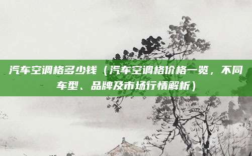 汽车空调格多少钱（汽车空调格价格一览，不同车型、品牌及市场行情解析）