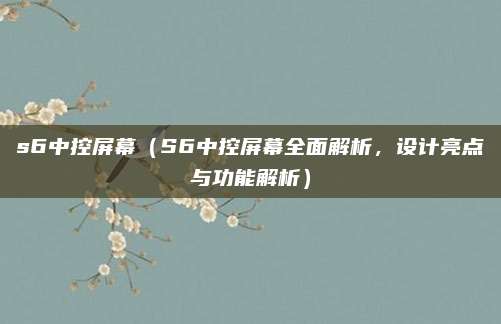 s6中控屏幕（S6中控屏幕全面解析，设计亮点与功能解析）