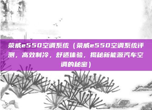 荣威e550空调系统（荣威e550空调系统评测，高效制冷，舒适体验，揭秘新能源汽车空调的秘密）