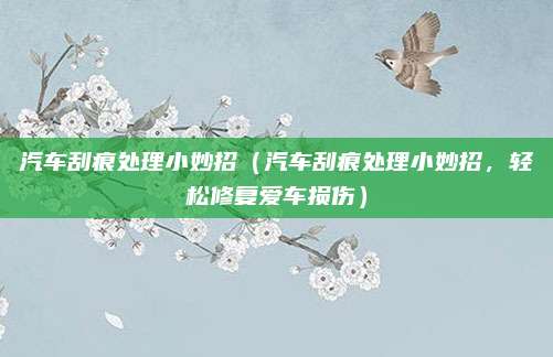 汽车刮痕处理小妙招(汽车刮痕处理小妙招,轻松修复爱车损伤)