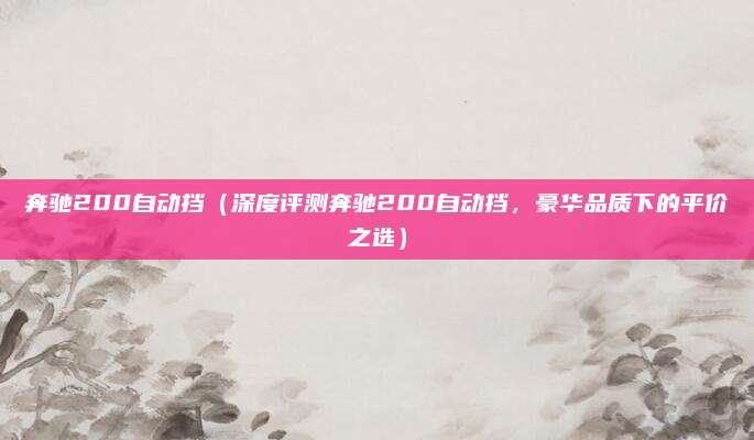 奔驰200自动挡(深度评测奔驰200自动挡,豪华品质下的平价之选)