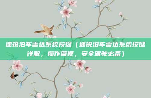 速锐泊车雷达系统按键(速锐泊车雷达系统按键详解,操作简便,安全驾驶必备)